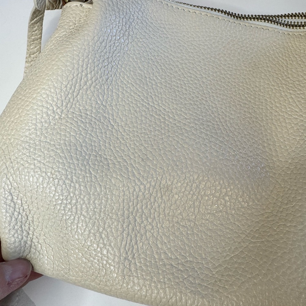 Valentina Cream Pebbled Leather Triple Compartment - Picture 3 of 10